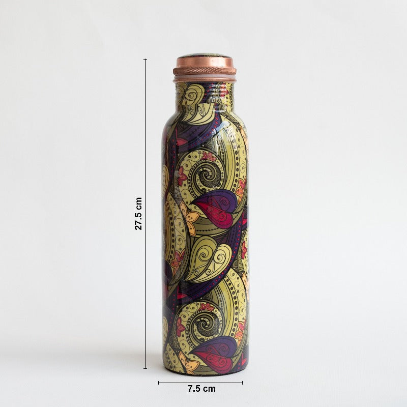 Violet Traditional Printed Copper Bottle Bottles June Trading   
