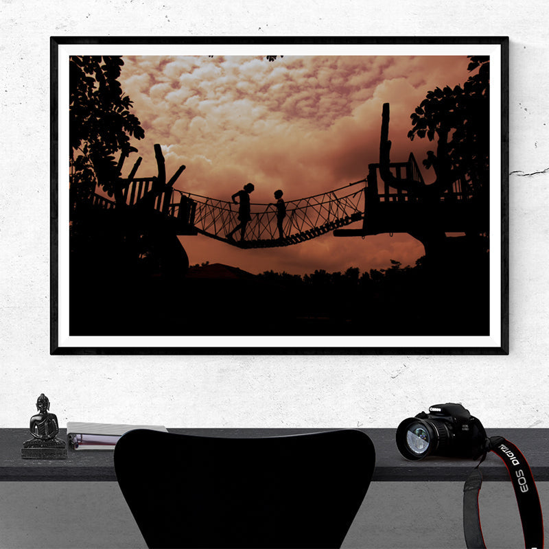 Children On The Rope Bridge - Photo Frame Photo Frames Lumoarte   