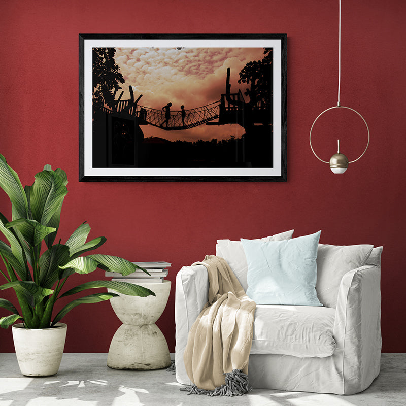 Children On The Rope Bridge - Photo Frame Photo Frames Lumoarte   