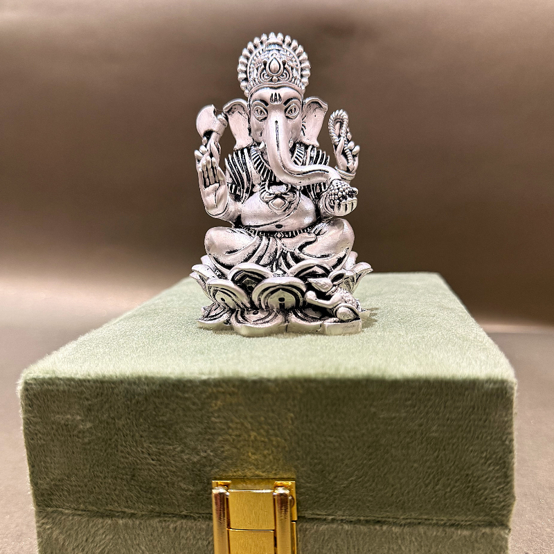 Handcrafted Silver-Plated Ganesha Idol – Symbol Of Divine Grace