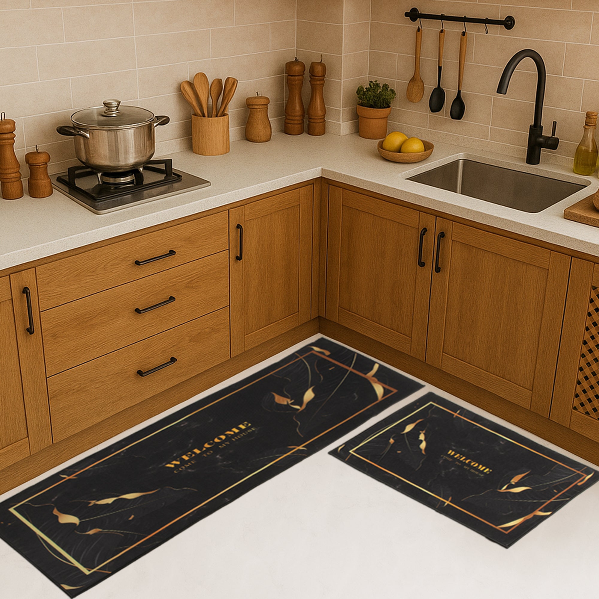 Royal Welcome Kitchen Mat (Set of 2)