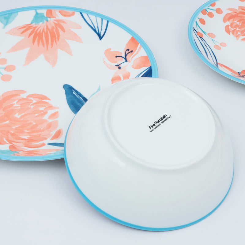 Flora Motif 24 Piece Luxury Dinner Set Dinner Sets June Trading   