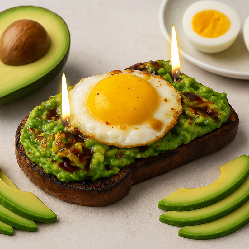 Avocado Toast With Egg And Chilli Oil Candle