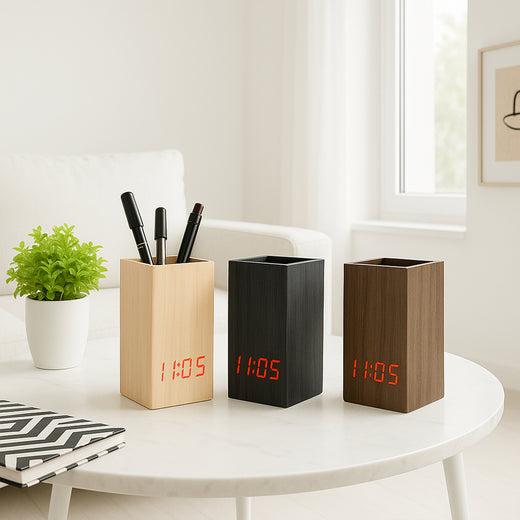 Dynamo Table Clock Cum Pen Stand