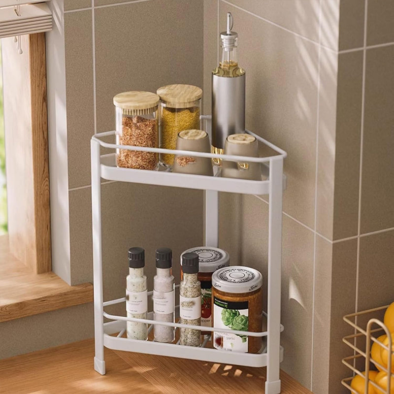 Clutter-Free Corner Stand with Dual Shelves