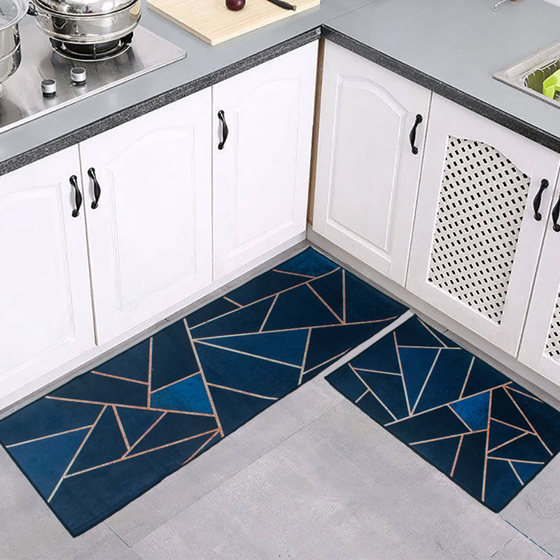 Golden Accent Geometric Kitchen Mats (Set of 2)