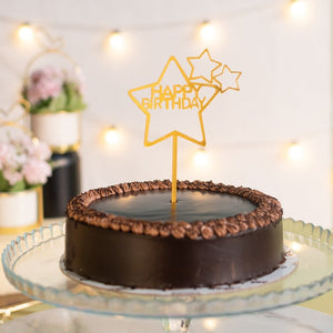 Star Gold Cake Topper - Happy Birthday Cake Toppers June Trading   