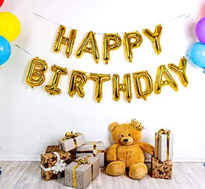 Happy Birthday Foil Balloon (Set) - Gold Balloon June Trading   