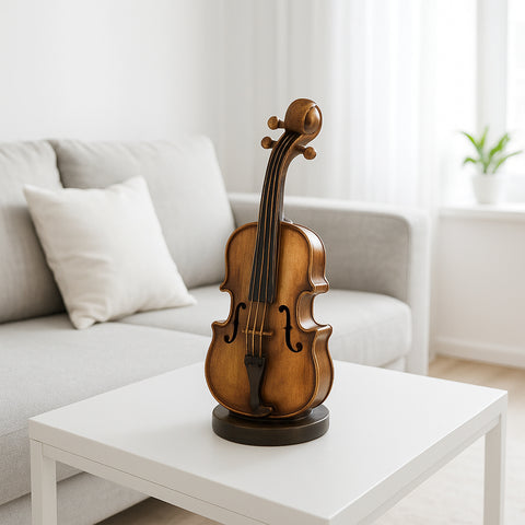 Vintage Violin Money Bank Sculpture