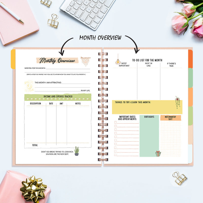 Undated Yearly Planner - Business Is My Cardio Undated Planners June Trading   
