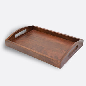Classic Serving Tray from Mahogany Collection Wooden Tableware Brick Brown   