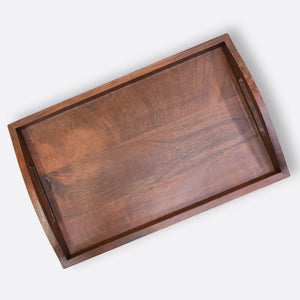 Classic Serving Tray from Mahogany Collection Wooden Tableware Brick Brown   
