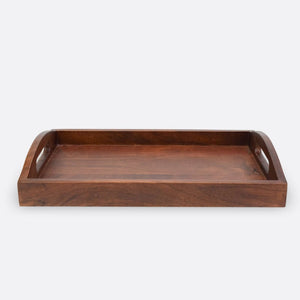 Classic Serving Tray from Mahogany Collection Wooden Tableware Brick Brown   