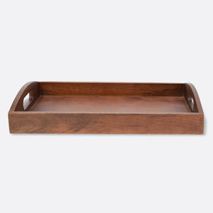 Classic Serving Tray from Mahogany Collection Wooden Tableware Brick Brown   