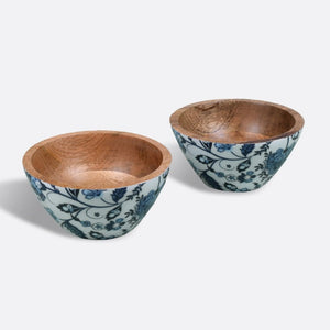 Floral Serving Bowl Set (Set of 2) Bowls Brick Brown   
