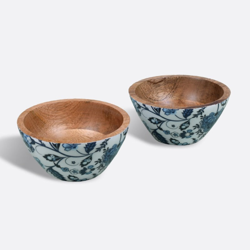 Floral Serving Bowl Set (Set of 2) Bowls Brick Brown   