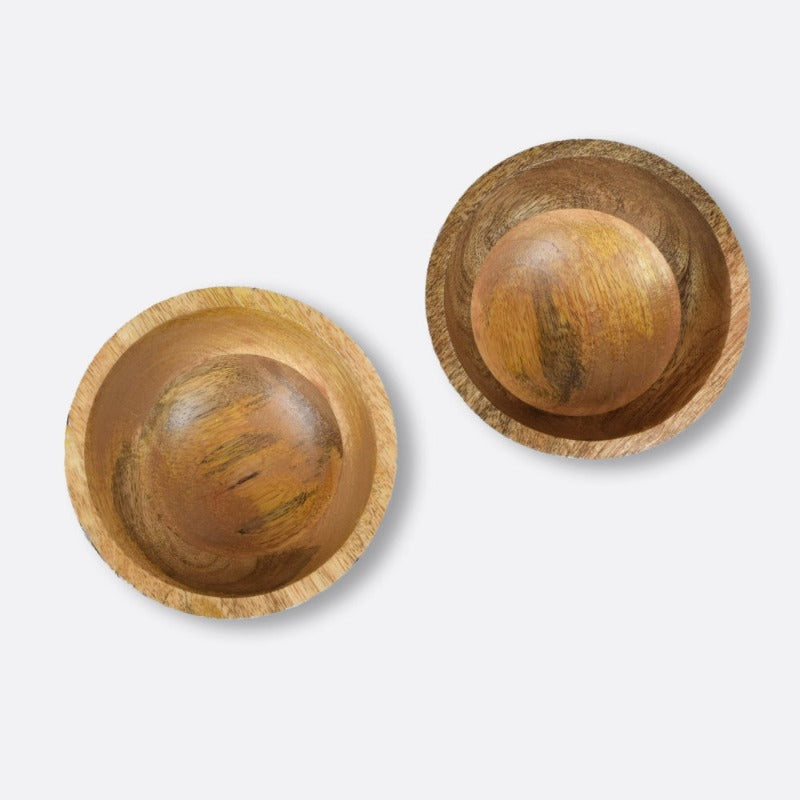 Floral Serving Bowl Set (Set of 2) Bowls Brick Brown   