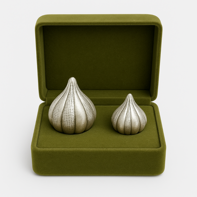 Handcrafted Silver-Plated Modak Set Of 2 – For Ganesha & Mushak