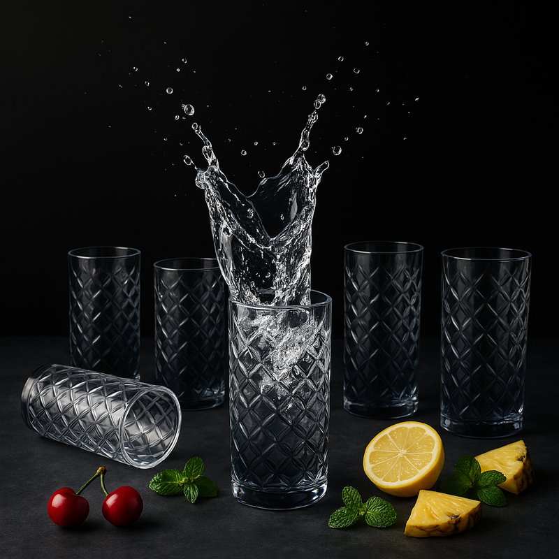 Midnight Prism Crystal Tall Glasses (Set Of 2, 4 & 6)