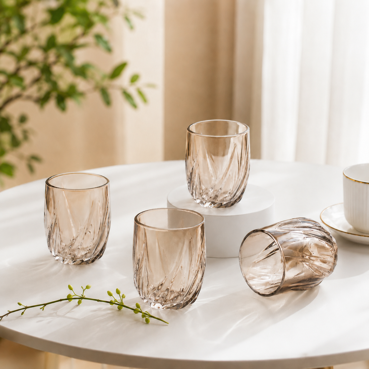 Gilded Swirl Glasses (Set Of 2)
