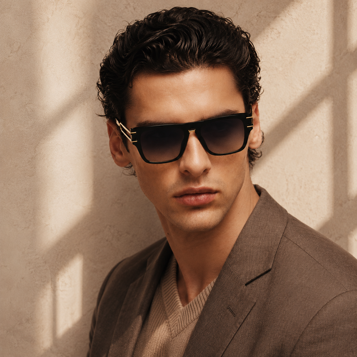 For Legends Square Black Sunglass