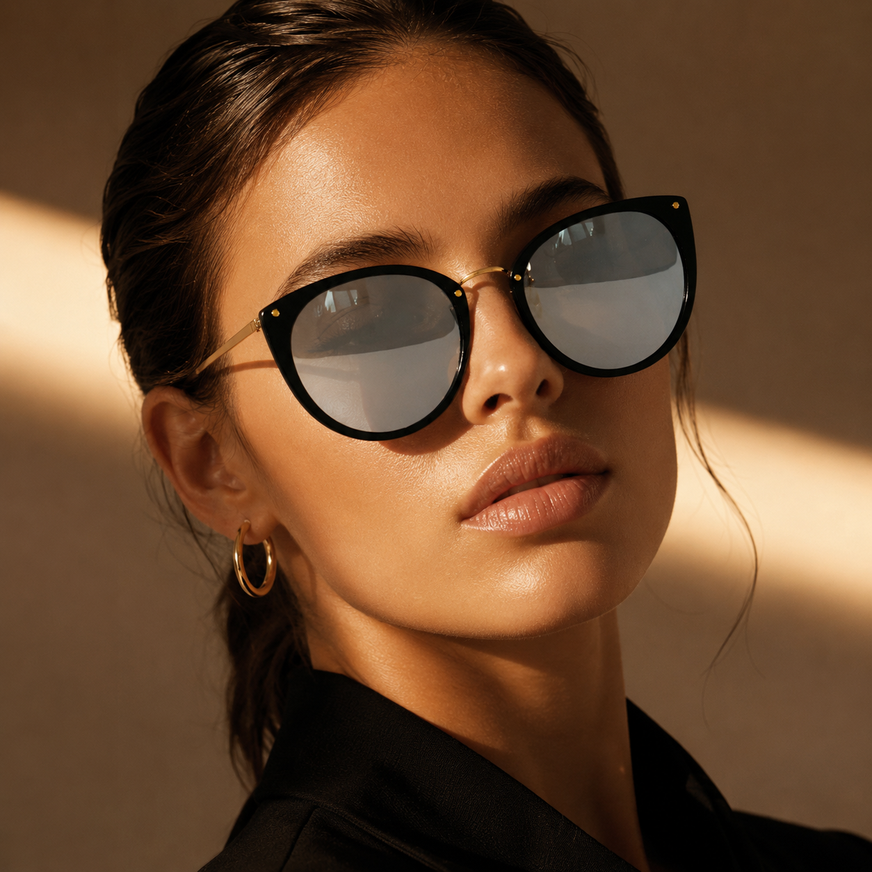 Flick It Round Cat Eye Cool-Tone Sunglass