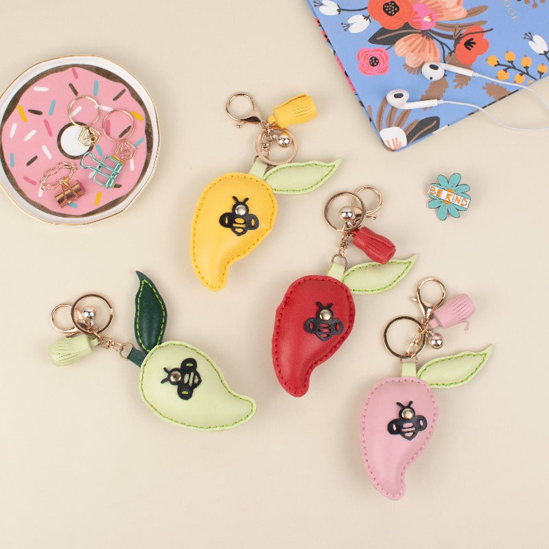 Bee On A Fruit Keychain