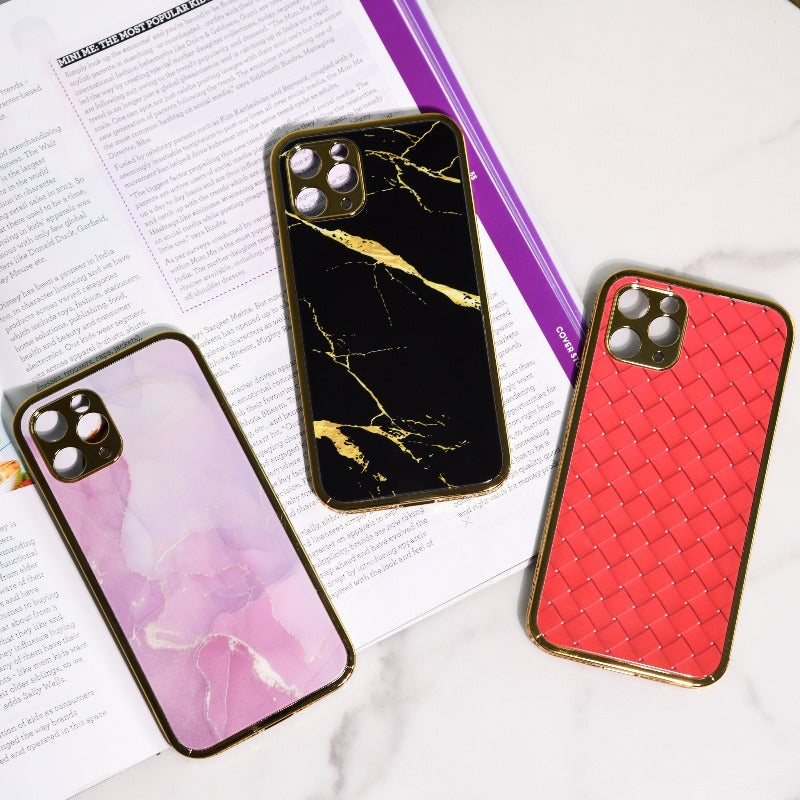 Marble Pattern Rose Gold Edge iPhone 12 Pro Case iPhone 12 & 12 Pro June Trading   