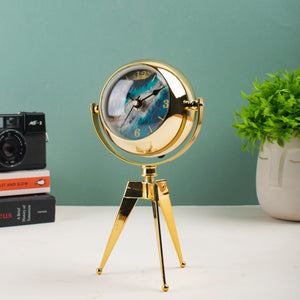 Pendulum Allure Table Clock With Tripod Stand Table Clocks The June Shop Metallic Gold  