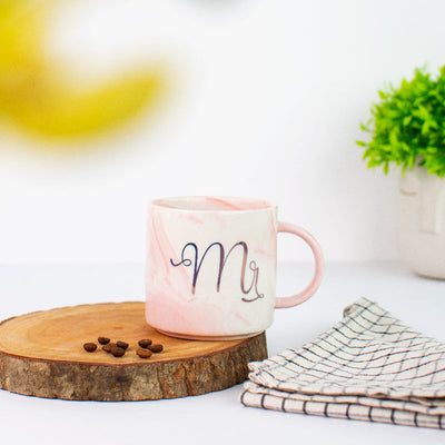 Blush Pink Mr and Mrs Mug Coffee Mugs June Trading   