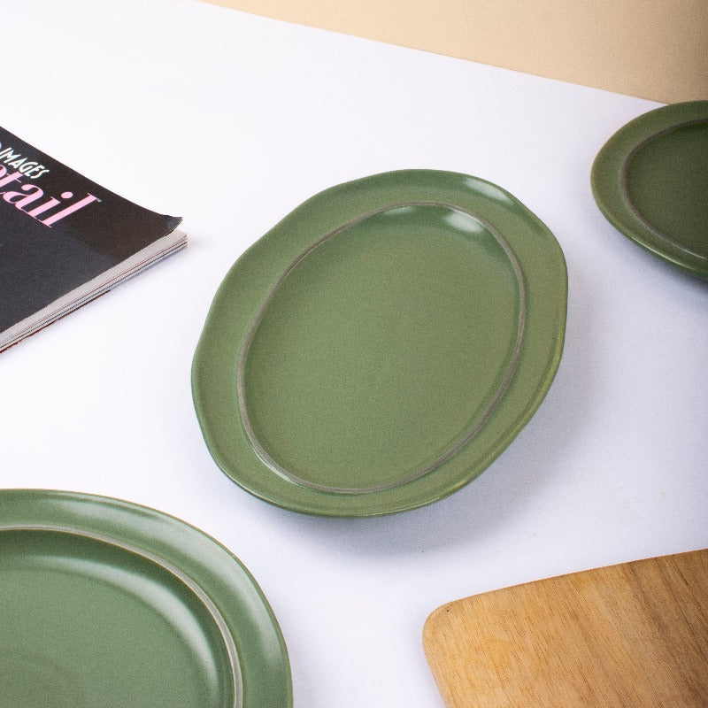 Orenda 36 Piece Luxury Dinner Set | Basil Green Dinner Sets The June Shop   