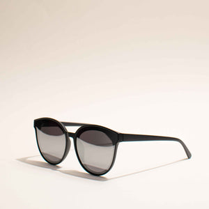 Stay Chic Round Jade Black Sunglass Eyewear ERL   