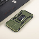 Hybrid Armour iPhone 14 Plus Cover | Camera Slider & Kickstand iPhone 14 Plus The June Shop Olive Green  