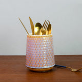 Honeycomb Pattern Cutlery Stand Cutlery Stand June Trading Tangerine Tint  