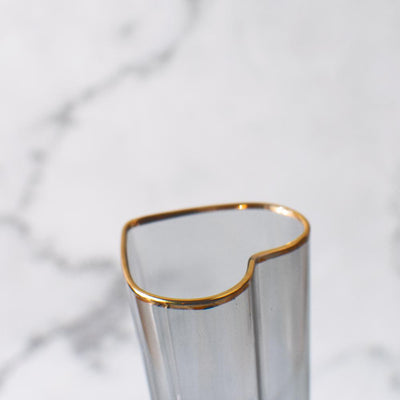 Gold Rimmed Heart Champagne Flute Stemware