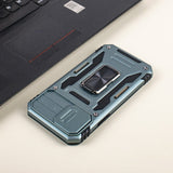 Hybrid Armour iPhone 14 Plus Cover | Camera Slider & Kickstand iPhone 14 Plus The June Shop Slate Blue  