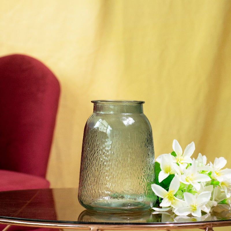 Elegant Frosted Glass Vase Vases June Trading   