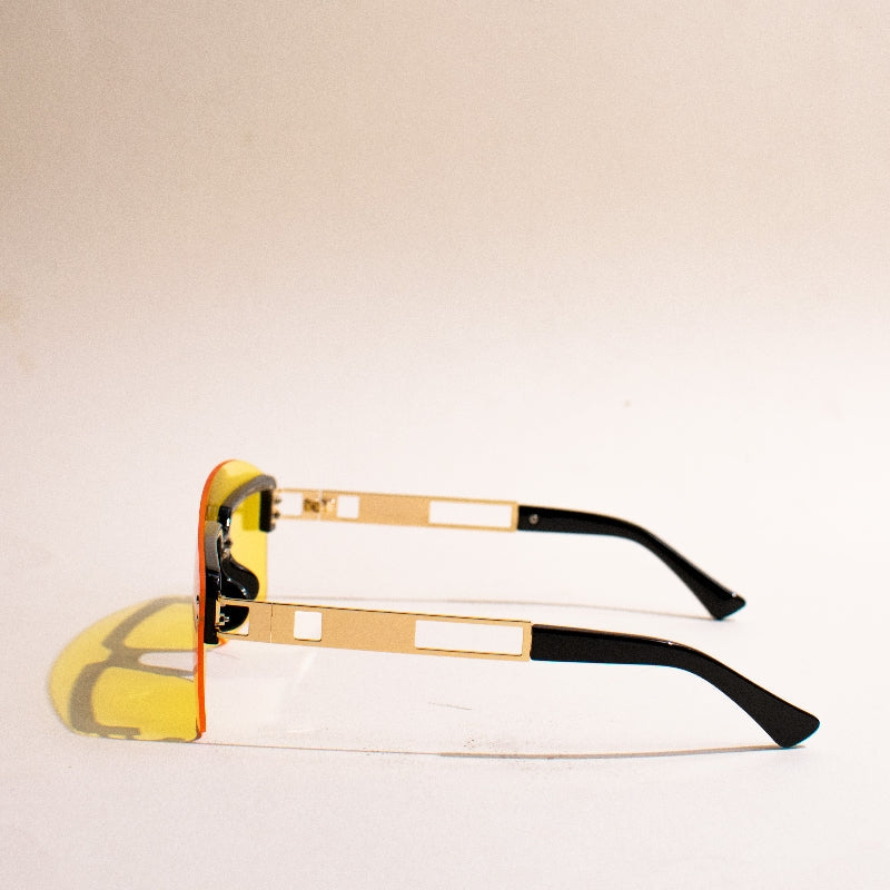 Serve Sass Oversized Yellow Sunglass Eyewear The June Shop   