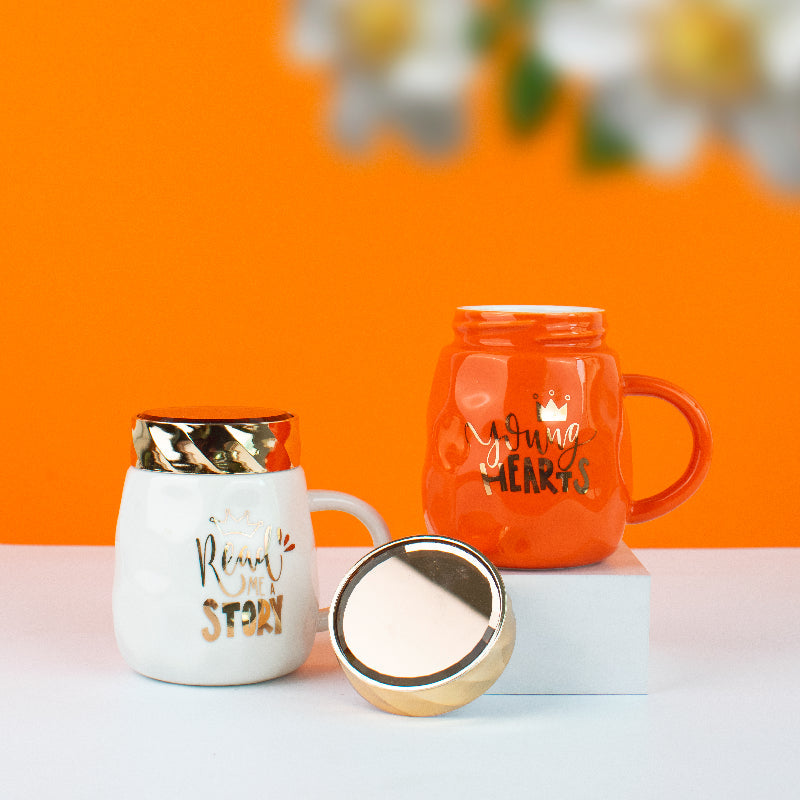 Trendy Ceramic Mug With Screw-On Lid Coffee Mugs June Trading   