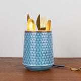 Honeycomb Pattern Cutlery Stand Cutlery Stand June Trading Azure Blue  