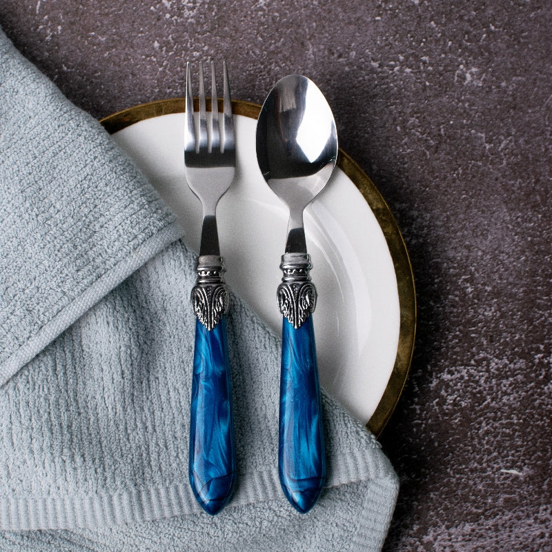 Azure Accent Regal 24 Piece Cutlery Set Cutlery June Trading   