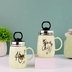 Lime Green Coffee Mug With Lid Coffee Mugs ERL   