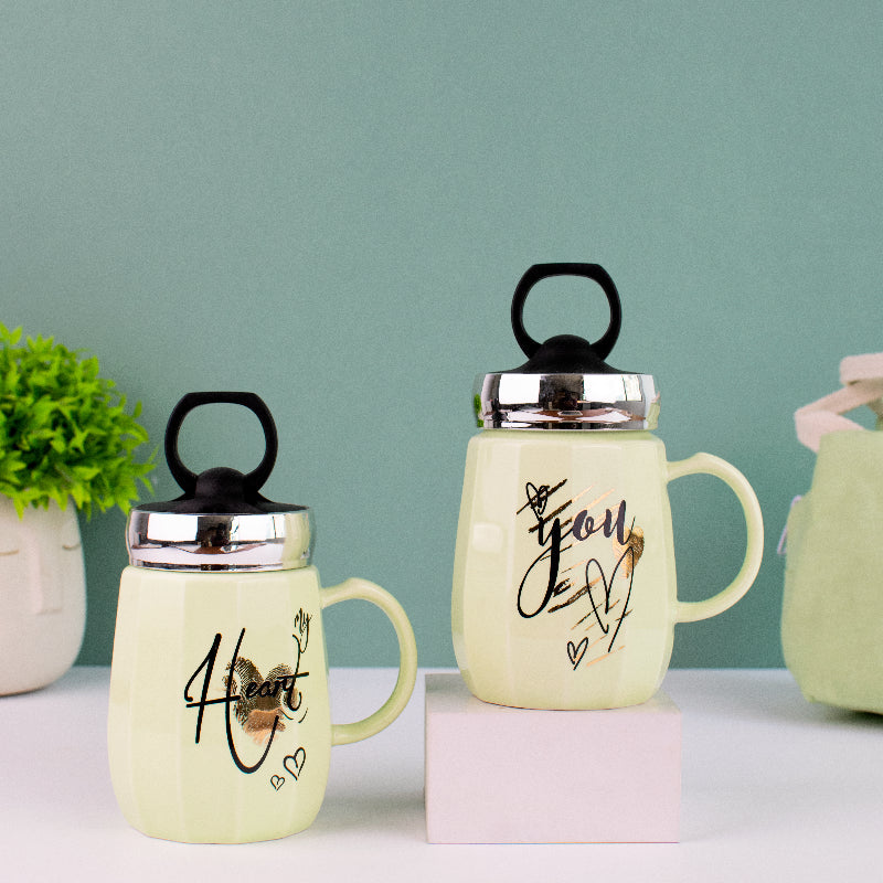 Lime Green Coffee Mug With Lid Coffee Mugs ERL   
