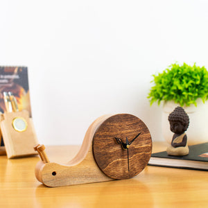 Wooden Snail Table Clock Table Clocks June Trading   