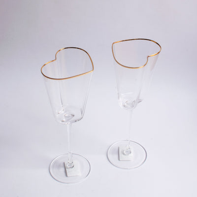 Château Heart Gold Rimmed Stemware