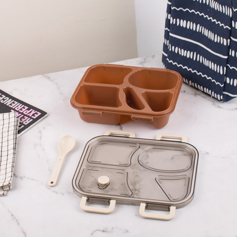 Yum-Tum Bento Lunch Box Lunch Boxes June Trading Chocolate Brown  