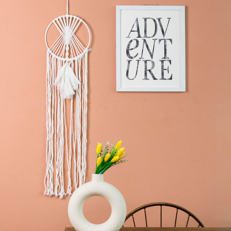 Layered Long Macrame Handmade Wall Hanging With Lights