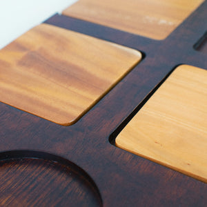 Dual-Tone Wooden Coasters & Plate Set Coasters June Trading   
