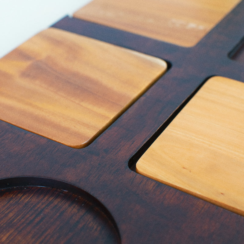 Dual-Tone Wooden Coasters & Plate Set Coasters June Trading   