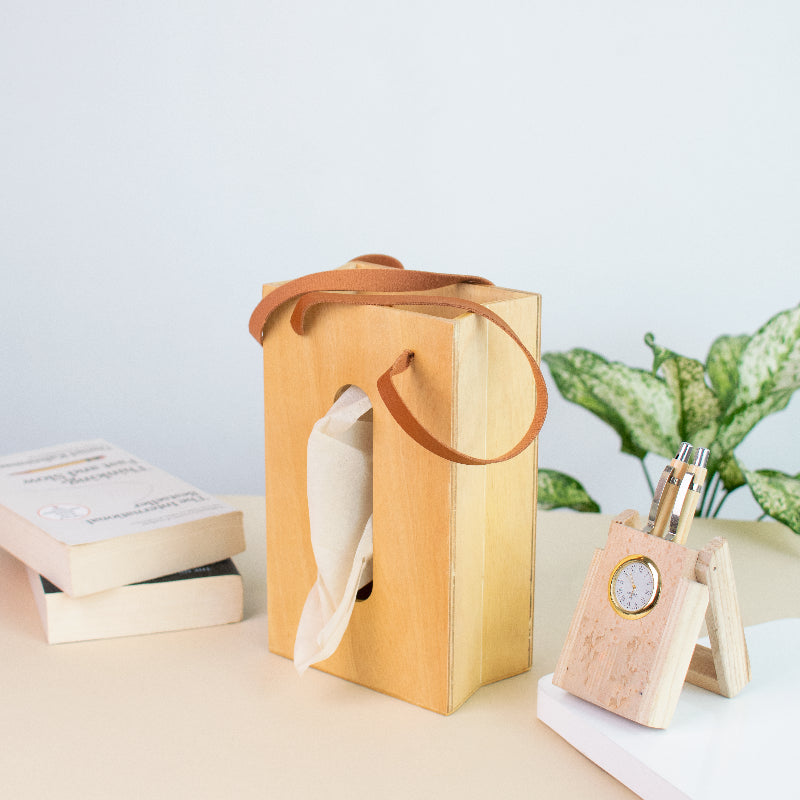 Teakwood Urbane Tissue Box